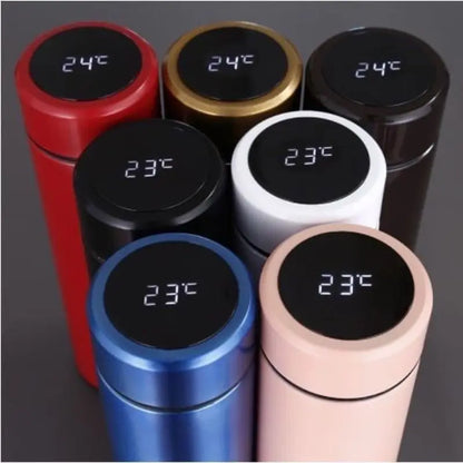 Stainless Steel Thermal Bottle With Digital Thermometer 500ml Led