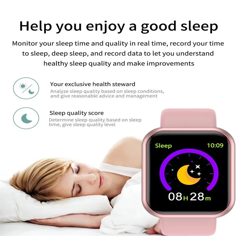 Y68 relógio inteligente bluetooth rastreador de fitness das mulheres dos homens smartwatch monitor de freqüência cardíaca pressão arterial esportes pulseira para android ios
